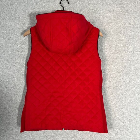 Baby Alpaca Vest Womens Large Red Wool Blend Detachable Hood Quilted Cabincore - Picture 6 of 13